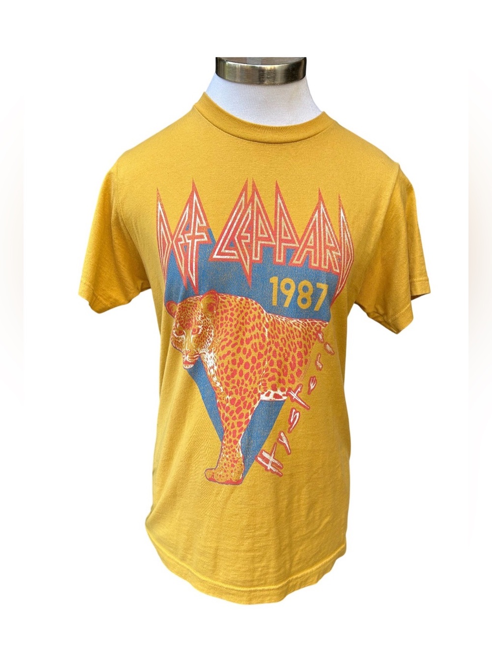 Def Leppard Hysteria 1987 Yellow Graphic Tee - American Classics small